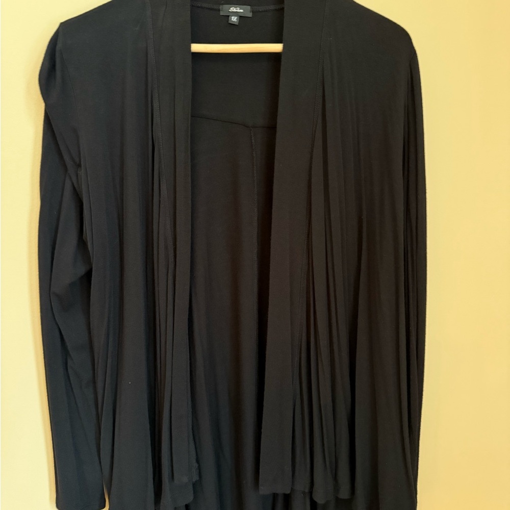 Strom Black Open Front Cardigan Jacket
